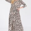 Full Size Leopard Print Asymmetric Tiered Midi-Dress Plus Size - Leopard