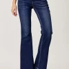 Full Size Low Rise Flare Jeans - Dark