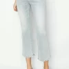 Full Size Mid Rise Cropped Flare Jeans - Light