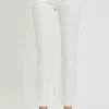 Full Size Mid Rise Jeans With Pockets - White