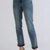 Full Size Mid Rise Rigid Magic Release Hem Jeans - Medium
