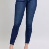 Full Size Mid Rise Skinny Jeans With Raw Hem Plus Size