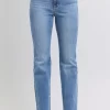 Full Size Raw Hem High Rise Bootcut Jeans - Medium