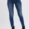 Full Size Run Mid-Rise Waist Skinny Jeans With Thermal Lining - Dark