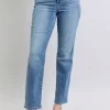 Full Size Run Vintage Wash Thermal Straight Jeans - Medium