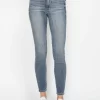 Full Size Tummy Control Contrast Wash Skinny Jeans - Medium