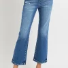Full Size Tummy Control High Rise Crop Bootcut Jeans - Dark
