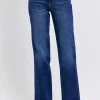 Full Size Tummy Control Straight Jeans Plus Size - Dark