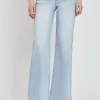 Full Size Wide Leg V Dipped Front Waist Jeans - Light
