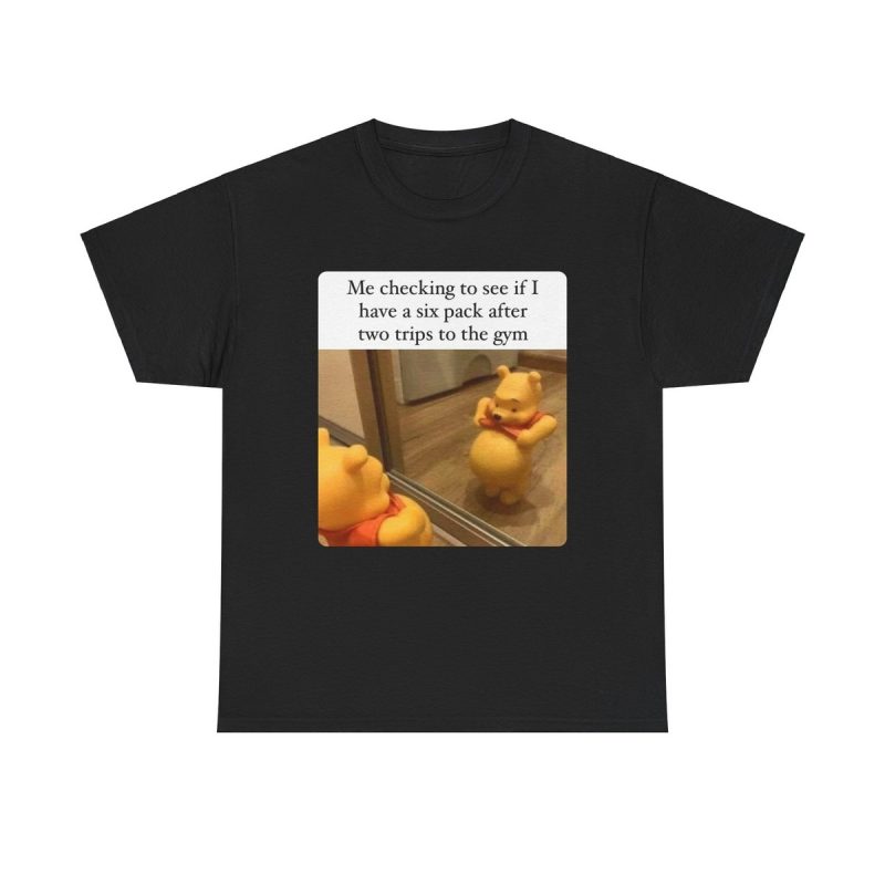Funny Gym Meme Shirt - Mirror Workout Fitness Weight Loss Fat Six Pack Abs Tee