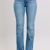 Hw Tummy Control Vintage Wash Side Slit Slim Boot Jeans - Medium