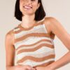 Multi Color Stripe Knit Crop Tank - Cream