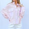 Multi Striped Mix-Match Patched Pocket Shirt - Baby Pink