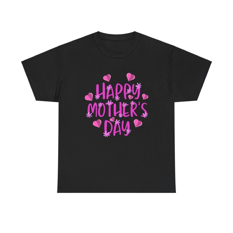 Pink Happy Mothers Day Unisex T-Shirt - Cute Hearts Vibrant Mom Mommy Love Child Kid