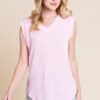 Rib Knit V-Neck Tank - Pink