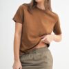 Round Neck Short Sleeve T-Shirt - Cocoa Dust