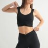 Ruched Front Active Tank - Black