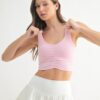 Ruched Front Active Tank - Cool Pink