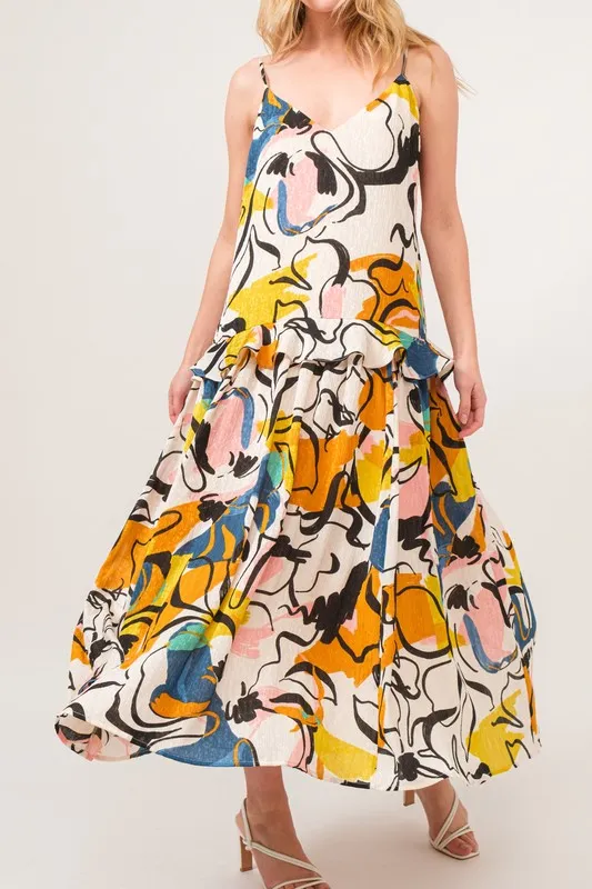 Ruffled-Abstract-Floral-Printed-Midi-Cami-Dress-Multi-1