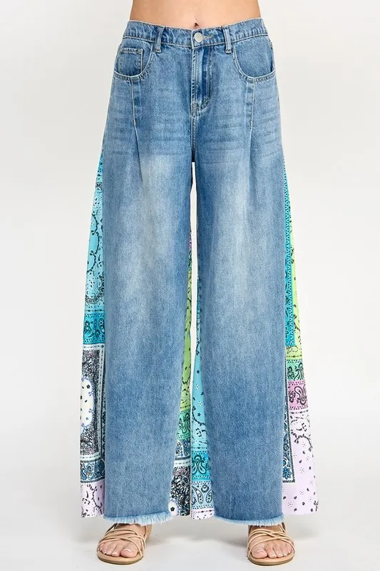 Sage-Fig-Raw-Hem-Paisley-Print-Side-Wide-Leg-Jeans-Medium-2
