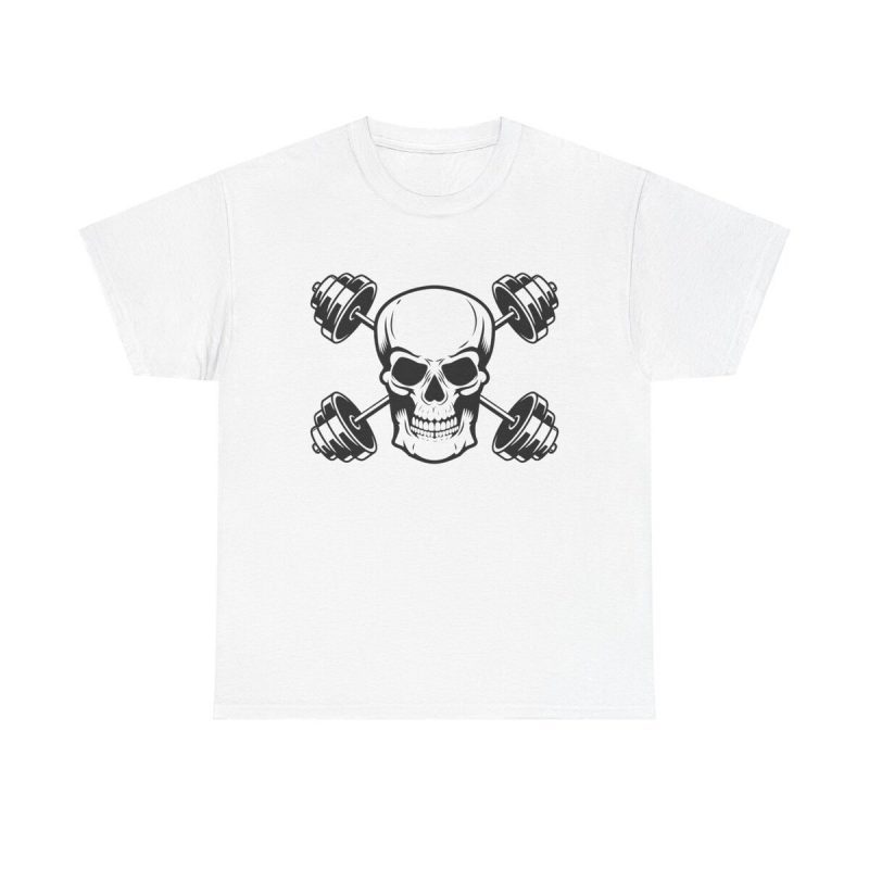 Skull & Barbells Unisex T-Shirt - Gym Workout Fitness Bodybuilding Motivation Hardcore