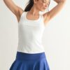Slim Fit Scoop Neck Tank - Basic White