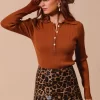 Stretchy Everyday Rib Knit Top - Rust