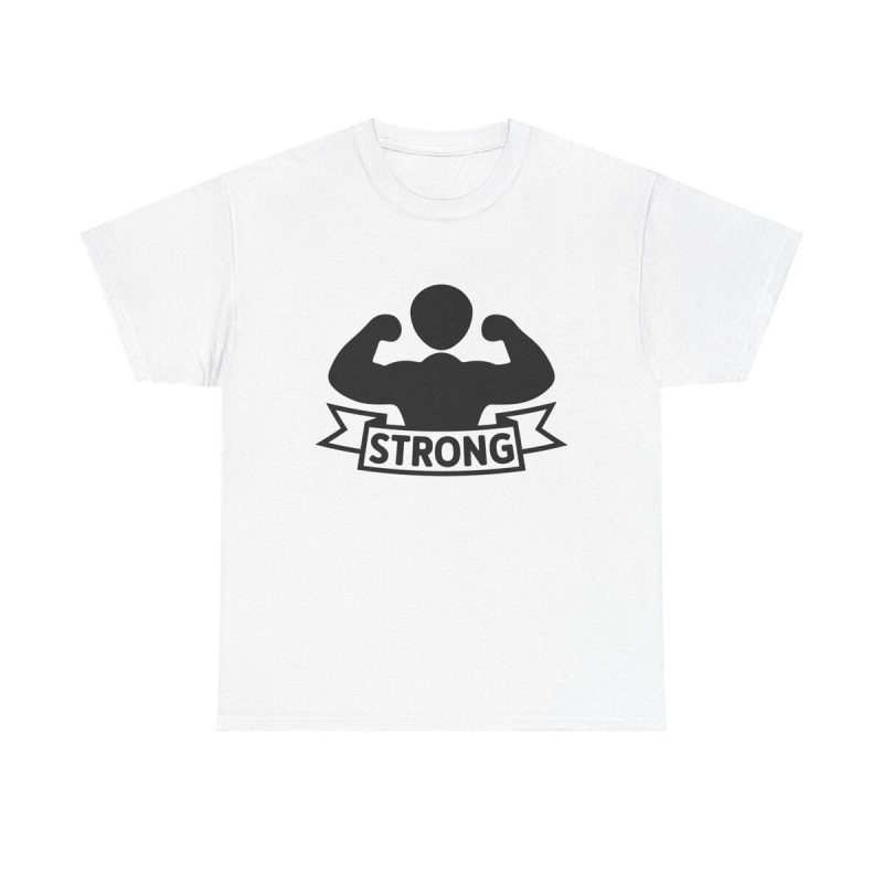 Strong Man Silhouette Unisex T-Shirt - Gym Fitness Workout Bodybuilding Motivation