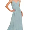 Tencel Mineral Washed Maxi Dress - Blue Grey