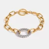 Two-Tone Stainless Steel Chain Bracelet - Gold