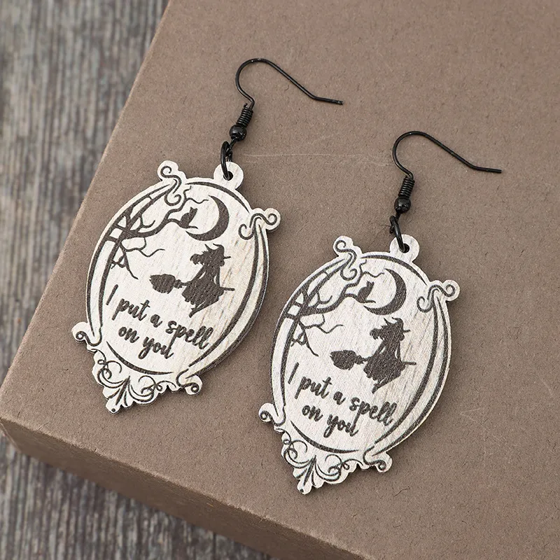 Witch-Wooden-Dangle-Earrings-Black-3