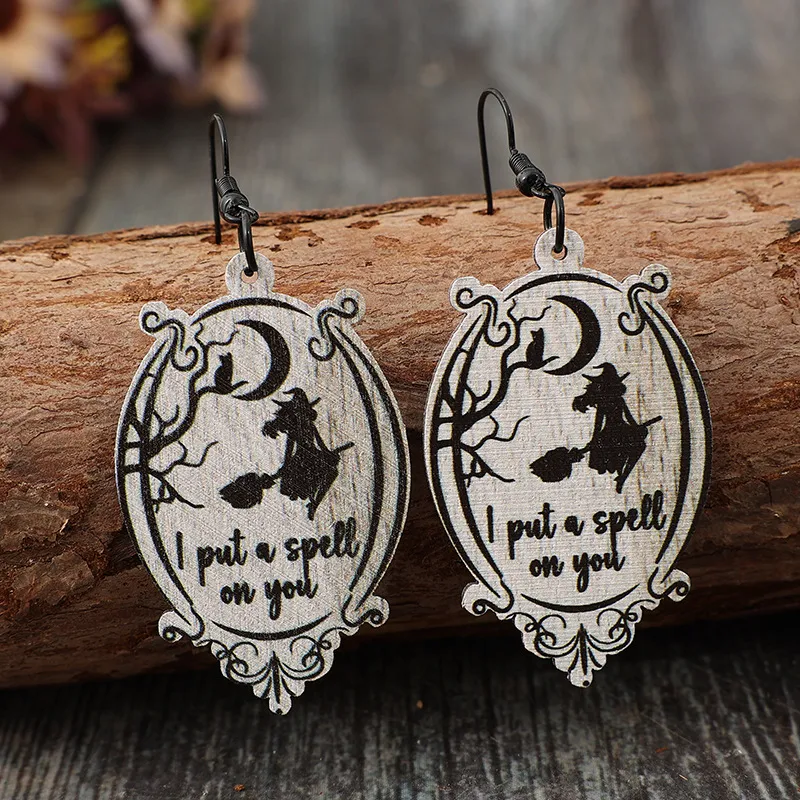 Witch-Wooden-Dangle-Earrings-Black-4