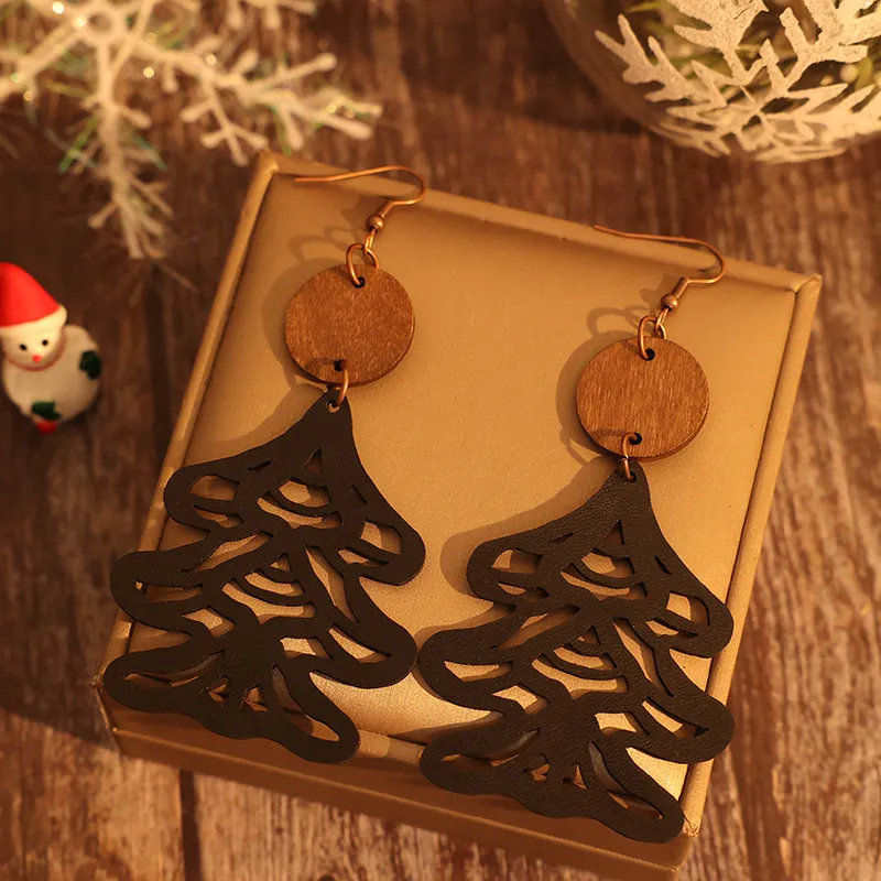 Wooden-Cutout-Tree-Shape-Earrings-Black-3