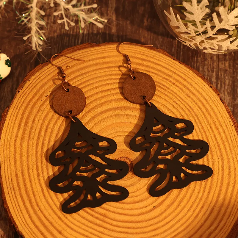 Wooden-Cutout-Tree-Shape-Earrings-Black-4
