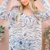 Zebra Screen Print Pullover Knit Top - Zebra