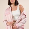 Mineral Washed Oversized Gauze Shacket - Blush