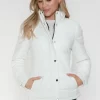 YMI Pocketed Zip Up Turtleneck Puffer Jacket - White