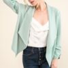Stretch Non-Wrinkled Basic Open-Front Blazer - Mint