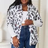 Leopard Long Sleeve Cardigan - White