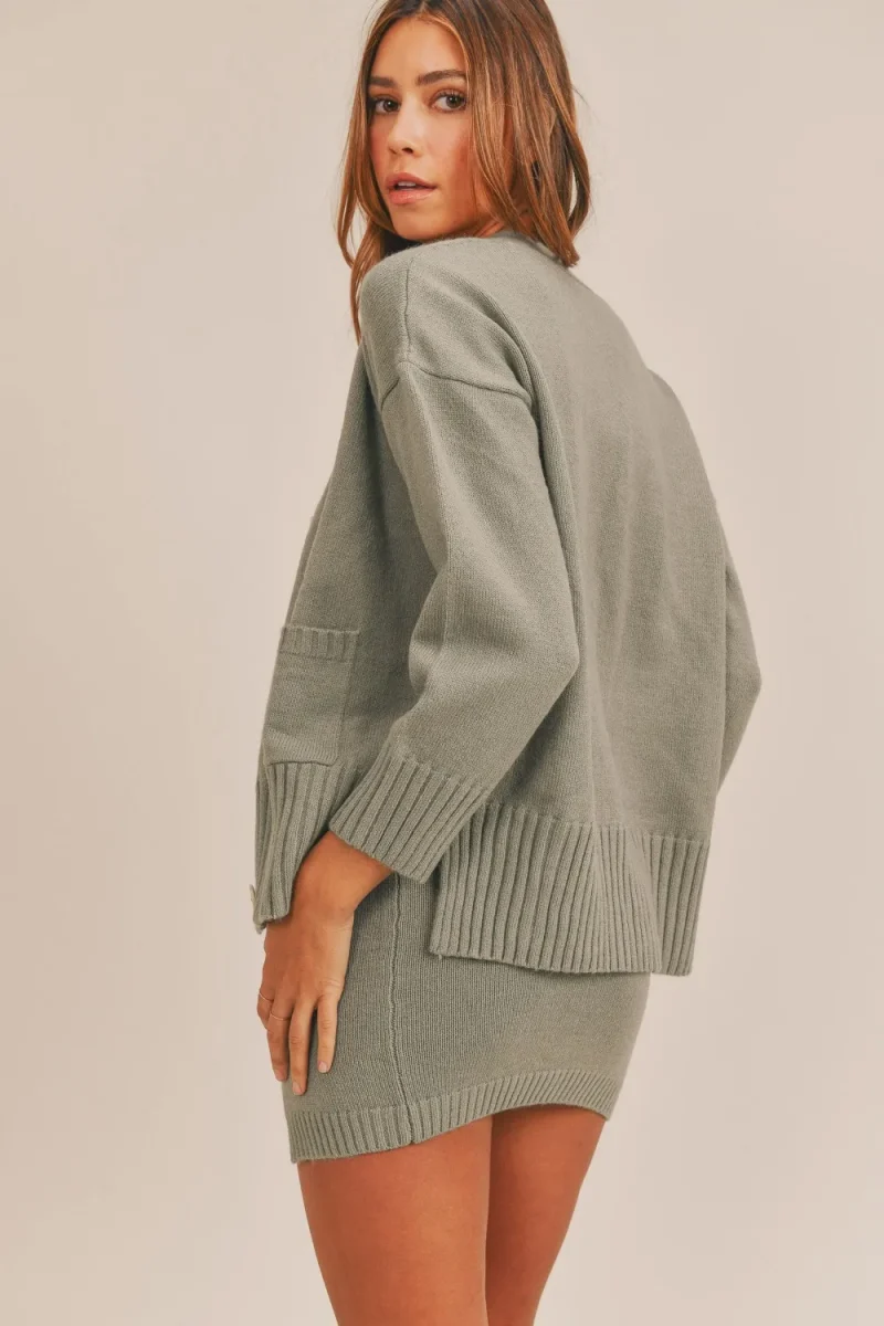 Cardigan - Dusty Olive