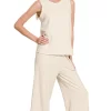 Cotton Slub Tank & Pants Set - Sand Beige