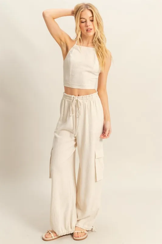 Crop-Top-and-Cargo-Pants-Set-Oatmeal-4