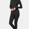 Full Size Turtleneck Top and Leggings Lounge Set - Black