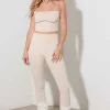 Le Lis Ribbed Crop Cami and High Waist Brushed Leggings Set - Cream Tan