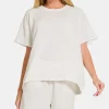 Rib Short Sleeve T-Shirt and Shorts Set - Off White