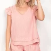 Ruffle Cap Sleeve Top & Shorts Set - Blush
