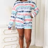 Tie-Dye Dropped Shoulder Lounge Set - Multicolor