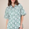 Tropical Printed Shirt Top and Shorts Set - Sage